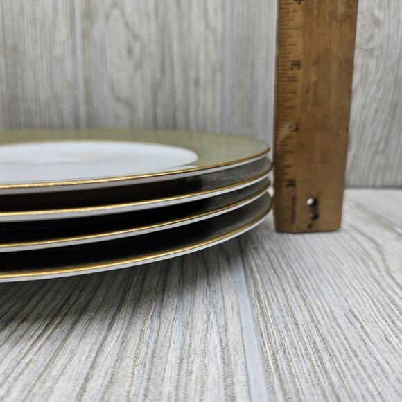 Sango China Versailles Set Of 4 Salad‎ Plates 7 3/4" Japan #3632 Green Gold - Picture 4 of 6